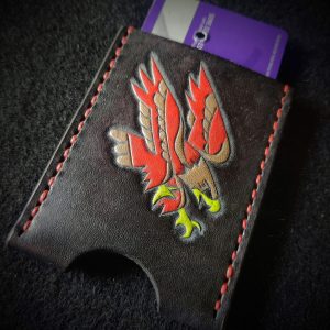Leather Card Wallet Traditional Eagle Tattoo