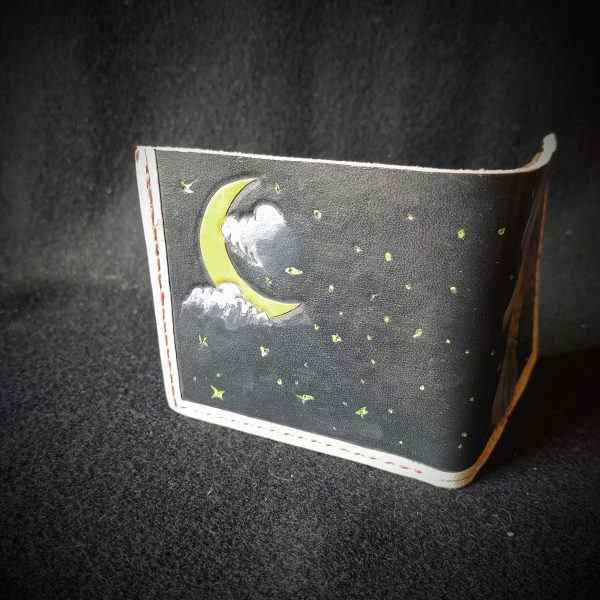 Leather Bifold wallet, Plague Doctor, hand tooled (SOLD) - Image 4