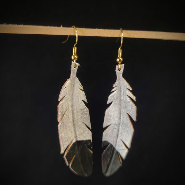 Handcrafted Leather Feather Earrings – Lightweight, Boho Style