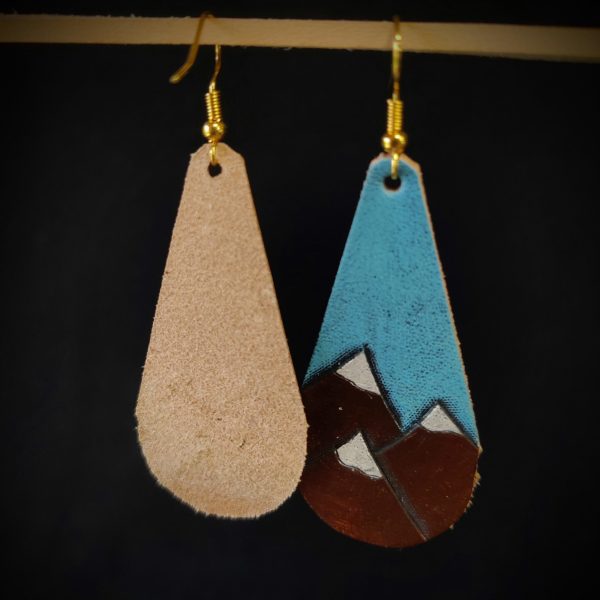 Handcrafted Leather Mountain Earrings – Nature-Inspired Jewelry - Image 5