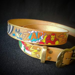 Retro Marvel Comic Handmade Leather Belt