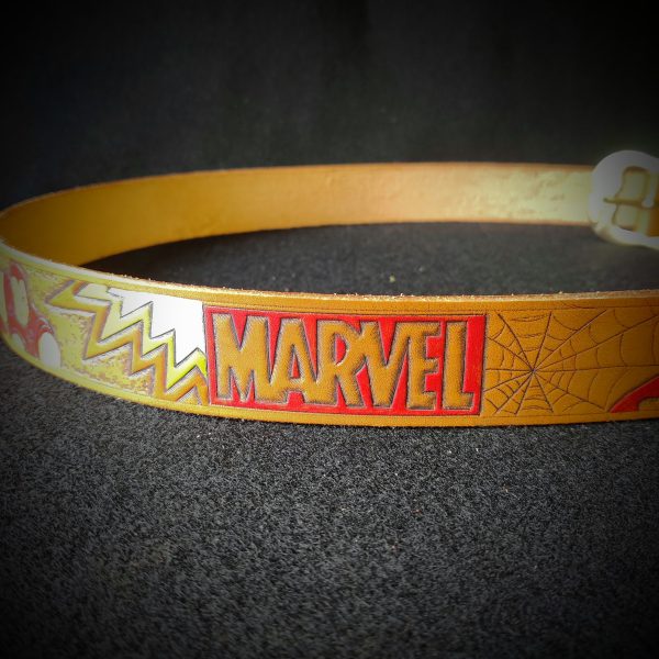 Retro Marvel Comic Handmade Leather Belt - Image 4