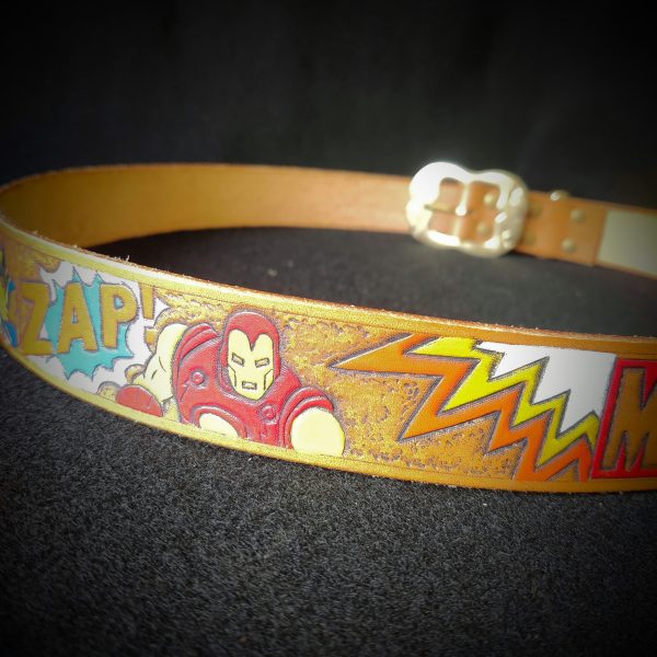 Retro Marvel Comic Handmade Leather Belt - Image 5